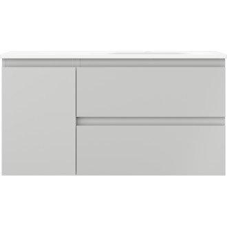 Koupelnová skříňka Mexen Orio 90 cm s umyvadlem Vela pravá, 2S, 1D, matná šedá/matná bílá - 91A13-09047-3-BBFFF62-W23P01