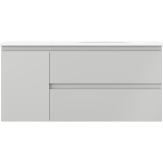 Koupelnová skříňka Mexen Orio 100 cm s umyvadlem Vela pravá, 2S, 1D, matná šedá/matná bílá - 91A13-10047-3-BBFFF62-W23P01