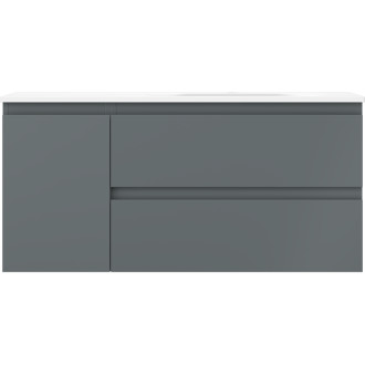 Koupelnová skříňka Mexen Orio 100 cm s umyvadlem Vela pravá, 2S, 1D, grafit matný/bílá matná - 91A13-10047-3-BBFFF66-W23P01