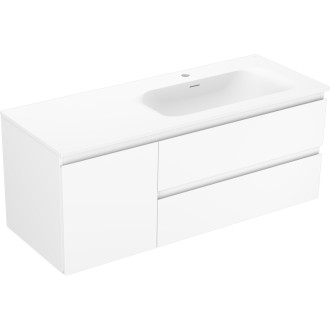 Koupelnová skříňka Mexen Orio 120 cm s umyvadlem Vela pravá, 2S, 1D, matná bílá - 91A13-12047-3-BBFFFF01-W23P01