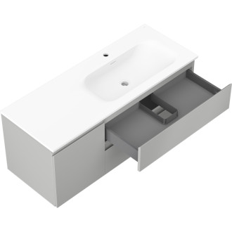 Koupelnová skříňka Mexen Orio 120 cm s umyvadlem Vela pravá, 2S, 1D, matná šedá/matná bílá - 91A13-12047-3-BBFFF62-W23P01