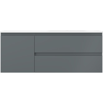 Koupelnová skříňka Mexen Orio 120 cm s umyvadlem Vela pravá, 2S, 1D, grafit matný/bílá matná - 91A13-12047-3-BBFFF66-W23P01