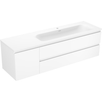 Koupelnová skříňka Mexen Orio 160 cm s umyvadlem Vela pravá, 2S, 1D, matná bílá - 91A13-16047-3-BBFFFF01-W23P01