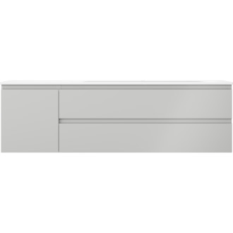 Koupelnová skříňka Mexen Orio 160 cm s umyvadlem Vela pravá, 2S, 1D, matná šedá/matná bílá - 91A13-16047-3-BBFFF62-W23P01