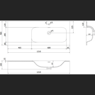 Mexen Rivel koupelnová skříňka 120 cm s umyvadlem Vela pravá, 2S, 1D, drážkovaná, matná bílá - 91A23-12047-3-BBFFF01-W23P01