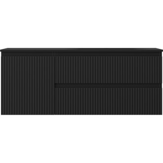 Mexen Rivel szafka łazienkowa 120 cm z umywalką Vela prawą, 2S, 1D, ryflowana, czarna mat - 91A23-12047-3-BBFFF71-W23P71