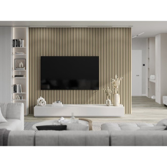 Akustické stěnové lamely Mexen Lam-F 275 x 30 cm, 8mm plsť, technická dýha, pískový dub - S105-275307-3015-001