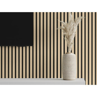 Akustické stěnové lamely Mexen Lam-F 275 x 30 cm, 8mm plsť, technická dýha, pískový dub - S105-275307-3015-001