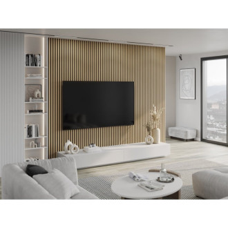 Akustické stěnové lamely Mexen Lam-F 275 x 30 cm, 8mm plsť, technická dýha, Zlatý dub - S105-275307-3015-003