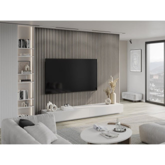 Akustické stěnové lamely Mexen Lam-F 275 x 30 cm, 8mm plsť, technická dýha, jasanový dub - S105-275307-3015-005