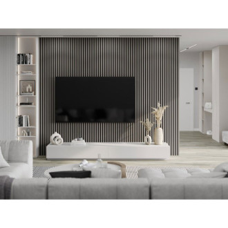 Akustické stěnové lamely Mexen Lam-F 275 x 30 cm, 8mm plsť, technická dýha, ocelový dub - S105-275307-3015-006