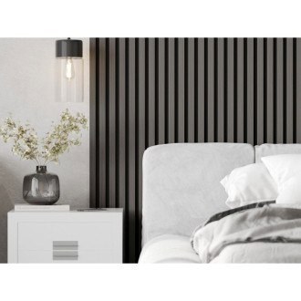 Akustické stěnové lamely Mexen Lam-F 275 x 30 cm, 8mm plsť, technická dýha, ocelový dub - S105-275307-3015-006