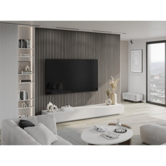 Akustické stěnové lamely Mexen Lam-F 275 x 30 cm, 8mm plsť, technická dýha, stříbrný dub - S105-275307-3015-007