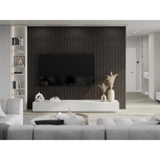 Akustické nástěnné lamely Mexen Lam-F 275 x 30 cm, 8mm plsť, technická dýha, ořech stříbrný - S105-275307-3015-009