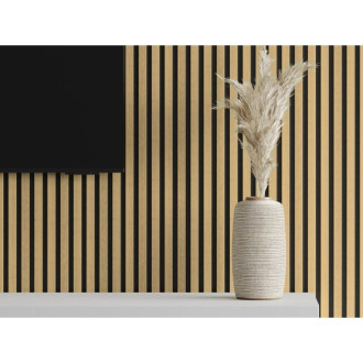 Akustické stěnové lamely Mexen Lam-F 275 x 30 cm, 8mm plsť, technická dýha, přírodní bambus - S105-275307-3015-011