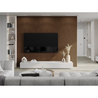 Akustické stěnové lamely Mexen Lam-F 275 x 30 cm, 8mm plsť, technická dýha, rubínově mahagonová - S105-275307-3015-013