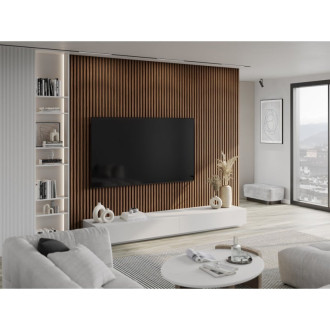 Akustické stěnové lamely Mexen Lam-F 275 x 30 cm, 8mm plsť, technická dýha, rubínově mahagonová - S105-275307-3015-013