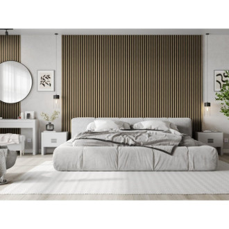 Akustické nástěnné lamely Mexen Lam-F 275 x 30 cm, 8mm plsť, technická dýha, ořech lněný - S105-275307-3015-015