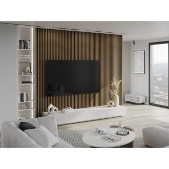 Akustické stěnové lamely Mexen Lam-F 275 x 30 cm, 8mm plsť, technická dýha, přírodní ořech - S105-275307-3015-016