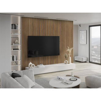 Akustické stěnové lamely Mexen Lam-F 275 x 30 cm, 8mm plsť, technická dýha, světlý ořech - S105-275307-3015-017