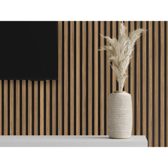 Akustické stěnové lamely Mexen Lam-F 275 x 30 cm, 8mm plsť, technická dýha, světlý ořech - S105-275307-3015-017