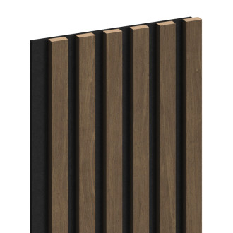 Akustické stěnové lamely Mexen Lam-F 275 x 30 cm, 8mm plsť, technická dýha, ořech Cocoa - S105-275307-3015-018