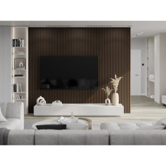 Akustické nástěnné lamely Mexen Lam-F 275 x 30 cm, 8mm plsť, technická dýha, ořech palisandr - S105-275307-3015-021