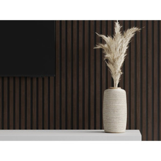 Akustické stěnové lamely Mexen Lam-F 275 x 30 cm, 8mm plsť, technická dýha, ebenově hnědá - S105-275307-3015-022