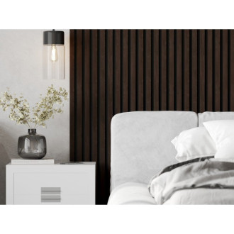 Akustické stěnové lamely Mexen Lam-F 275 x 30 cm, 8mm plsť, technická dýha, ebenově hnědá - S105-275307-3015-022