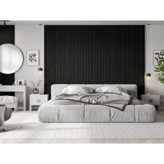 Akustické stěnové lamely Mexen Lam-F 275 x 30 cm, 8mm plsť, technická dýha, stříbrně černý dub - S105-275307-3015-025