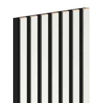 Akustické stěnové lamely Mexen Lam-F 275 x 31,5 cm, plsť 6 mm, matně bílá - S105-275317-2812-051