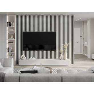 Akustické stěnové lamely Mexen Lam-F 275 x 31,5 cm, plsť 6 mm, lesklá bílá - S105-275317-2812-054