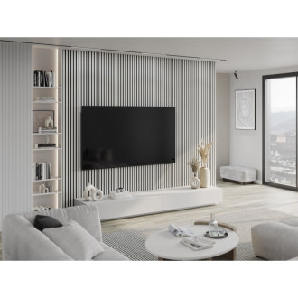 Akustické stěnové lamely Mexen Lam-F 275 x 31,5 cm, plsť 6 mm, lesklá bílá - S105-275317-2812-054