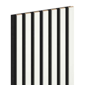 Akustické stěnové lamely Mexen Lam-F 275 x 31,5 cm, plsť 6 mm, lesklá bílá - S105-275317-2812-054