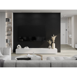 Akustické nástěnné lamely Mexen Lam-F 275 x 31,5 cm, plsť 6 mm, lesklá černá - S105-275317-2812-055