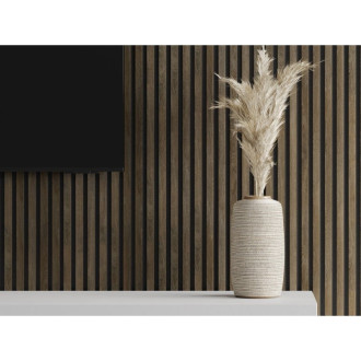 Akustické stěnové lamely Mexen Lam-F 275 x 31,5 cm, plsť 6 mm, dub Espresso - S105-275317-2812-065