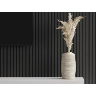 Akustické nástěnné lamely Mexen Lam-F 275 x 31,5 cm, plsť 6 mm, černé lenové - S105-275317-2812-069