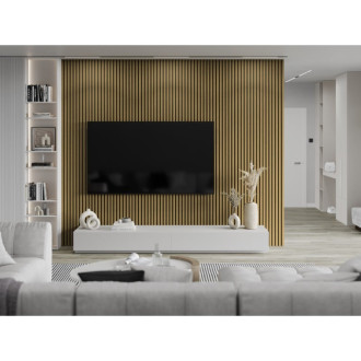 Akustické stěnové lamely Mexen Lam-F 275 x 31,5 cm, plsť 6 mm, dub Amber - S105-275317-2812-073