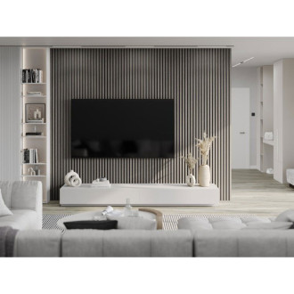 Vzorek nástěnné lamely Mexen Lam-B 275 x 30 cm, 4mm HDF deska, technická dýha, stříbrný dub - S100-007-S