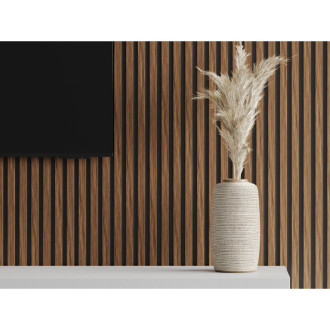 Vzorek nástěnné lamely Mexen Lam-B 275 x 30 cm, 4mm HDF deska, technická dýha, rubínově mahagonová - S100-013-S