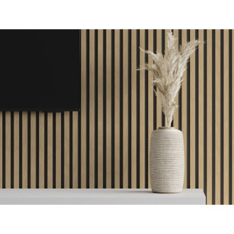 Vzorek nástěnné lamely Mexen Lam-B 275 x 30 cm, 4mm HDF deska, technická dýha, ořech lněný - S100-015-S