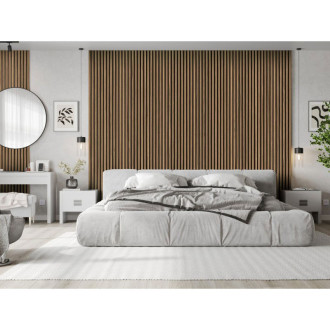 Vzorek nástěnné lamely Mexen Lam-B 275 x 30 cm, 4mm HDF deska, technická dýha, světlý ořech - S100-017-S