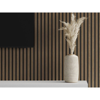 Vzorek nástěnné lamely Mexen Lam-B 275 x 30 cm, 4mm HDF deska, technická dýha, ořech Espresso - S100-019-S