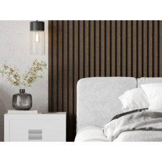 Vzorek nástěnné lamely Mexen Lam-B 275 x 30 cm, 4mm HDF deska, technická dýha, ořech Espresso - S100-019-S