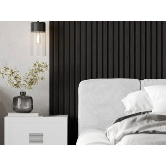 Vzorek nástěnné lamely Mexen Lam-B 275 x 30 cm, 4mm HDF deska, technická dýha, černý eben - S100-023-S