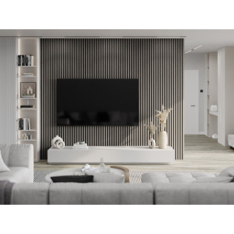 Vzorek akustické stěnové lamely Mexen Lam-F 275 x 30 cm, 8mm plsť, technická dýha, stříbrný dub - S105-007-S