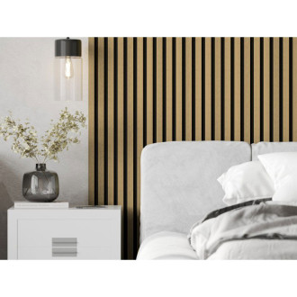 Vzorek akustické stěnové lamely Mexen Lam-F 275 x 30 cm, 8mm plsť, technická dýha, přírodní bambus - S105-011-S