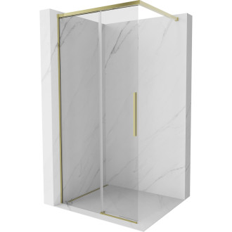 Sprchová zástěna Mexen Rox Walk-in 115 x 200 cm, 8 mm průhledná, zlatá - 8C2-115-003-50-00