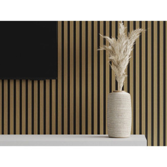 Vzorek akustické stěnové lamely Mexen Lam-F 275 x 30 cm, 8mm plsť, technická dýha, Golden Teak - S105-014-S