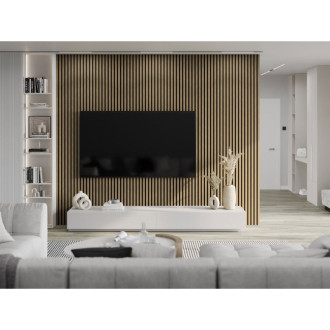 Vzorek akustické stěnové lamely Mexen Lam-F 275 x 30 cm, 8mm plsť, technická dýha, ořech lněný - S105-015-S